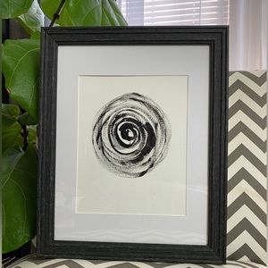 Abstract Acrylic Original Painting On Canvas Paper 9X12 Wall Art Black White